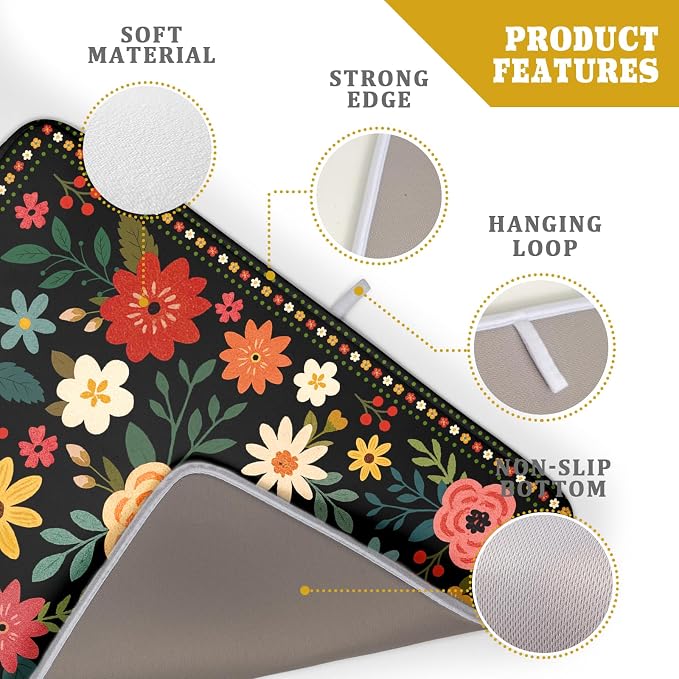 Black Boho Floral