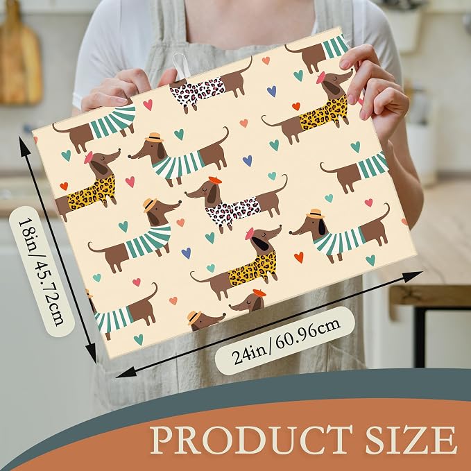 Dachshunds Dogs Leopard Print Hearts