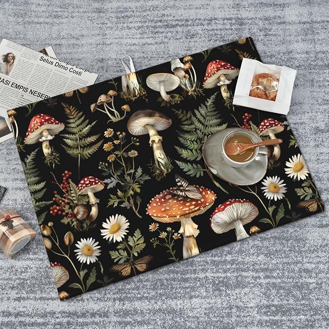 Vintage Forest Mushrooms