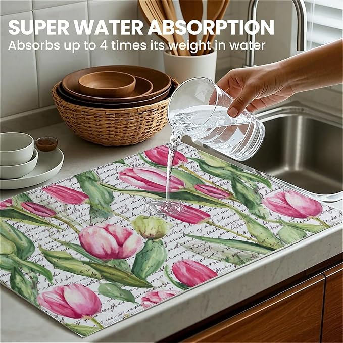 Pink Tulip Flowers Text