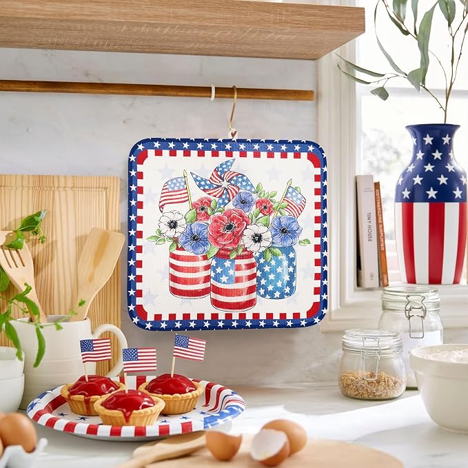 Red and Blue Floral