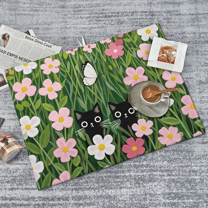 Pink Floral Cat