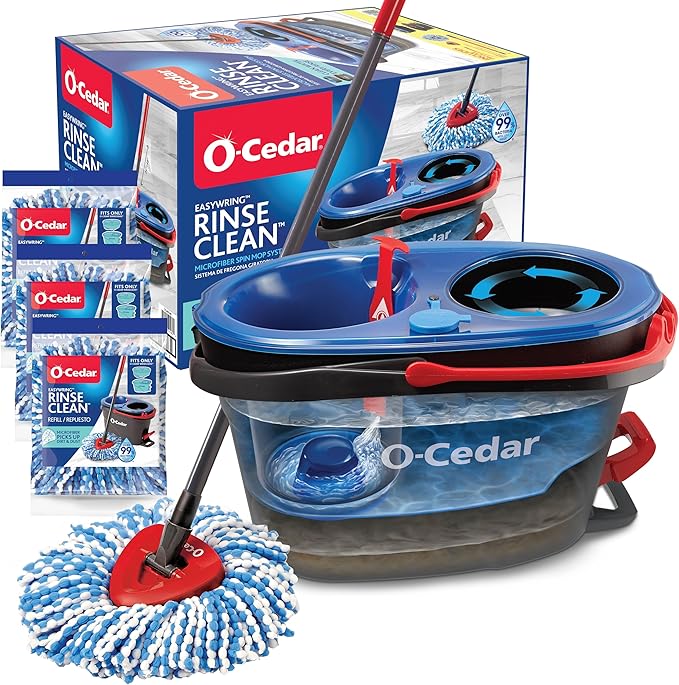 Rinseclean Spin Mop & Bucket + 3 Extra Refills