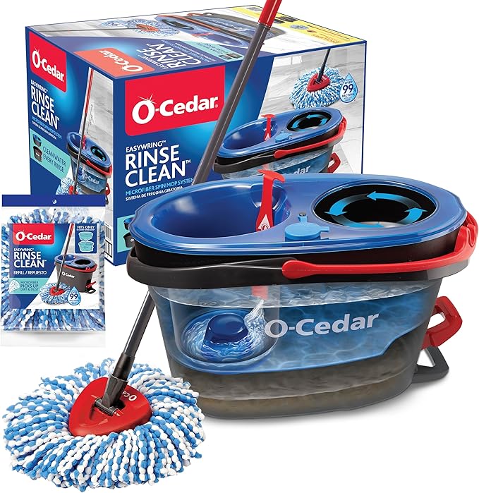 Rinseclean Spin Mop & Bucket + 1 Extra Refill