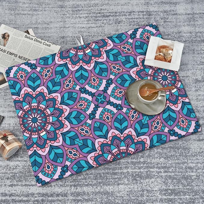Boho Blue Purple Floral Pattern