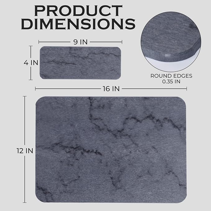 Dark Gray/Black Marble Finish