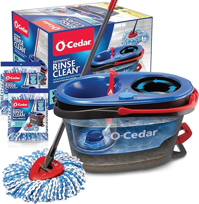 Rinseclean Spin Mop & Bucket + 2 Extra Refills