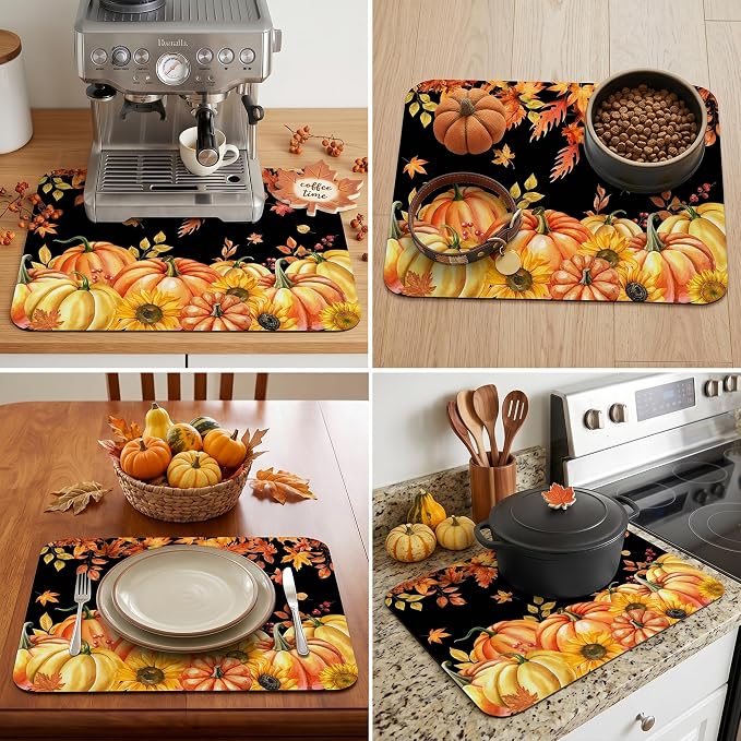 fall pumpkins-black