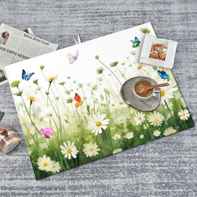 Vintage Watercolor Daisy Butterfly